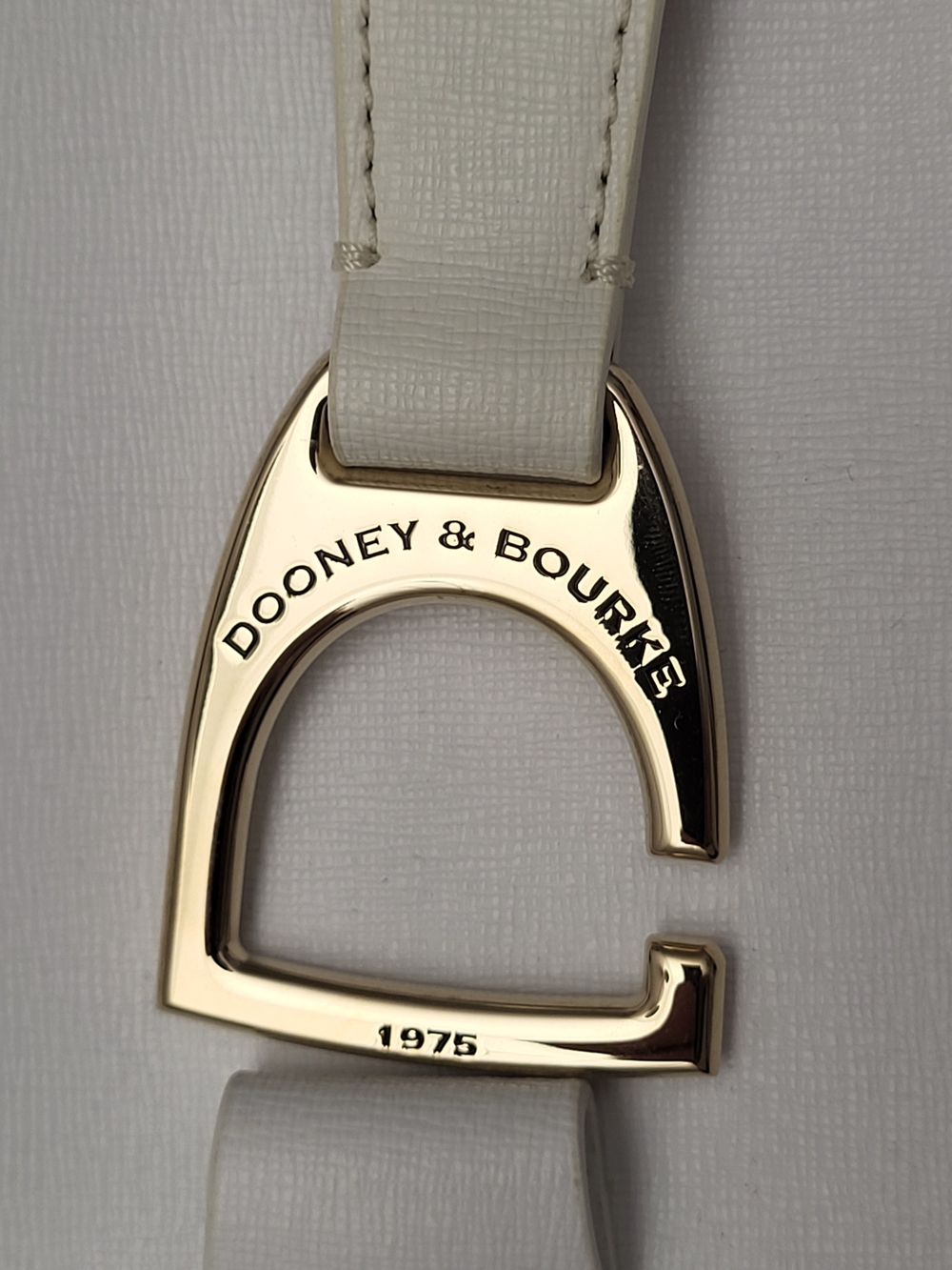 Dooney & Bourke Ashby White Leather Shoulder Bag with Gold Hardware - Picture 2 of 13
